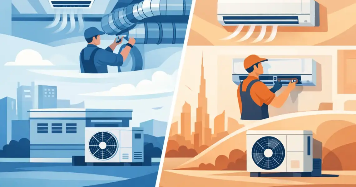 Central AC vs Split AC Installation in Dubai